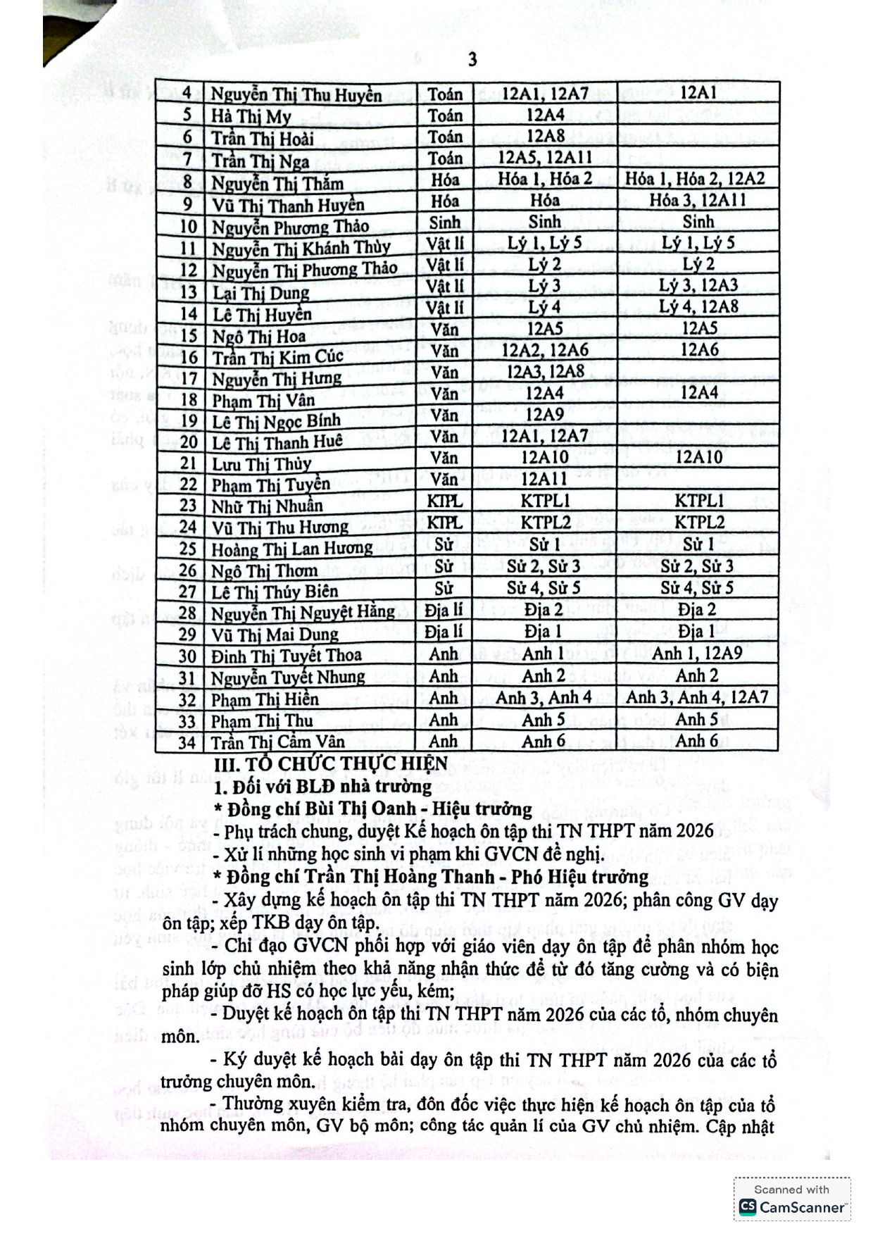 KẾ HOẠCH ÔN THI  TỐT NGHIỆP THPT NĂM HỌC 2025