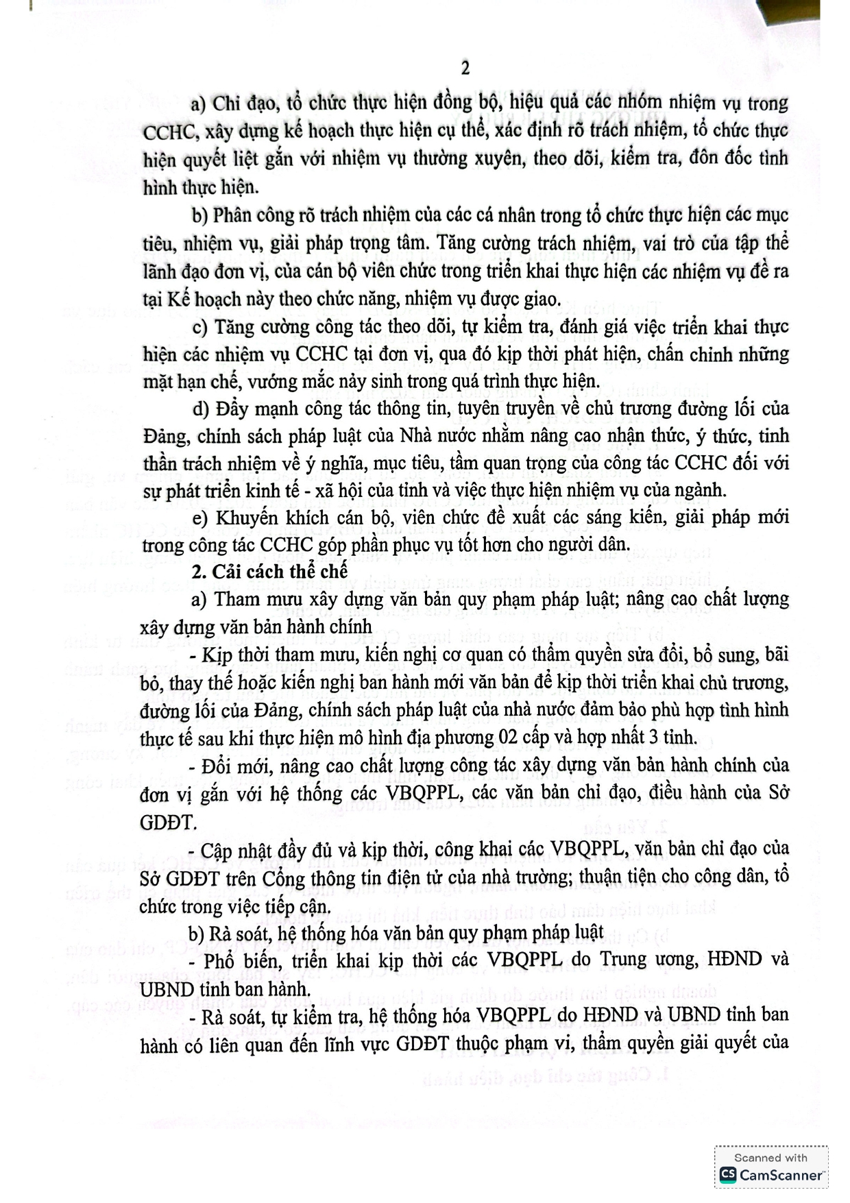 KẾ HOẠCH THỰC HIỆN CẢI CÁCH HÀNH CHÍNH 6 THÁNG CUỐI NĂM 2025